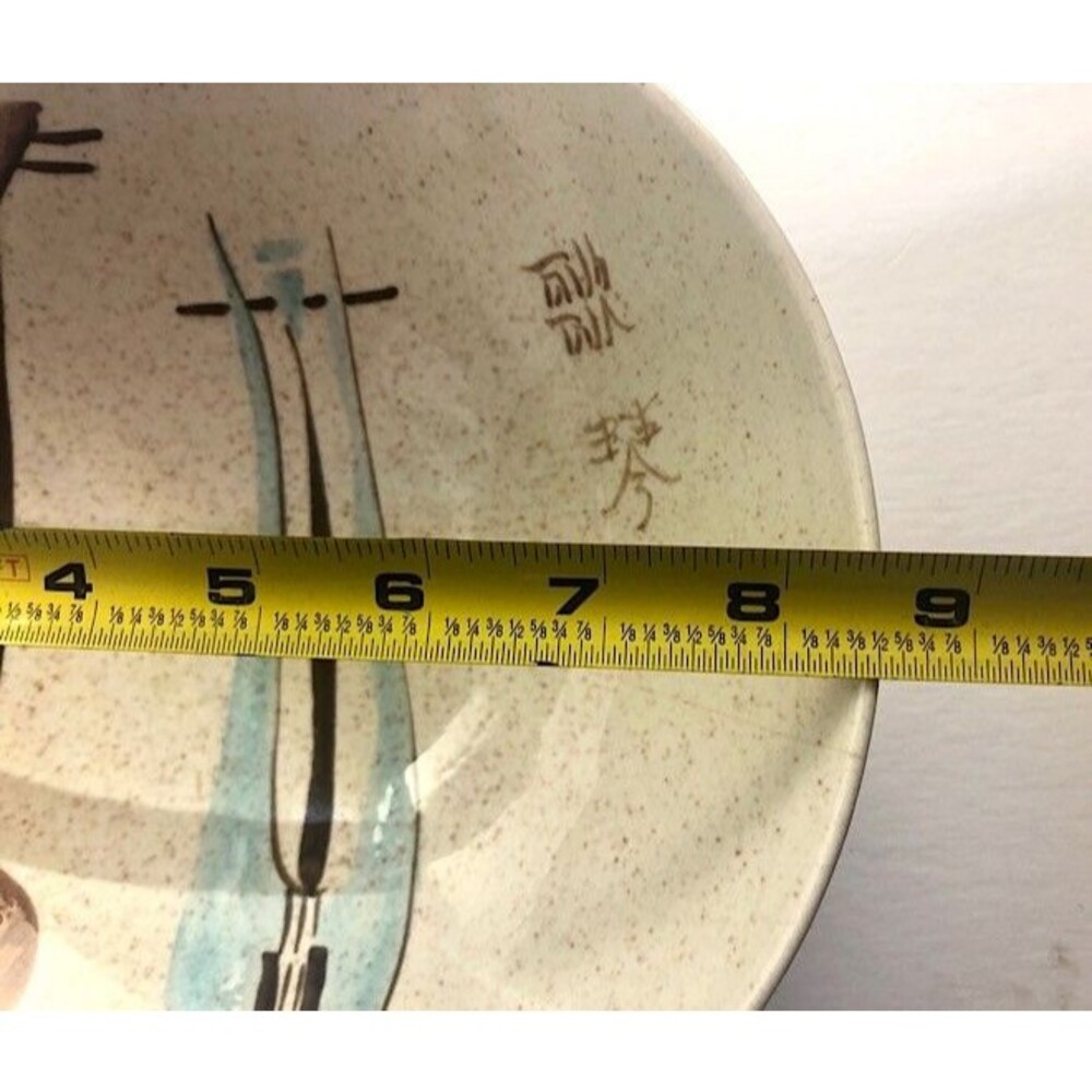 Asian Summer Tea Bowl with Hand painted String Instruments signed unknown origin - Picture 5 of 7